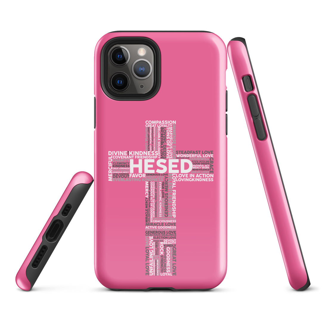 Christian Phone Case Hesed Cross Pink for iPhone® iPhone® Phone Cases   