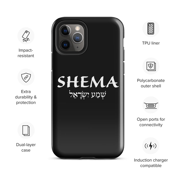 Christian Phone Case Shema Hebrew Black for iPhone® iPhone® Phone Cases   