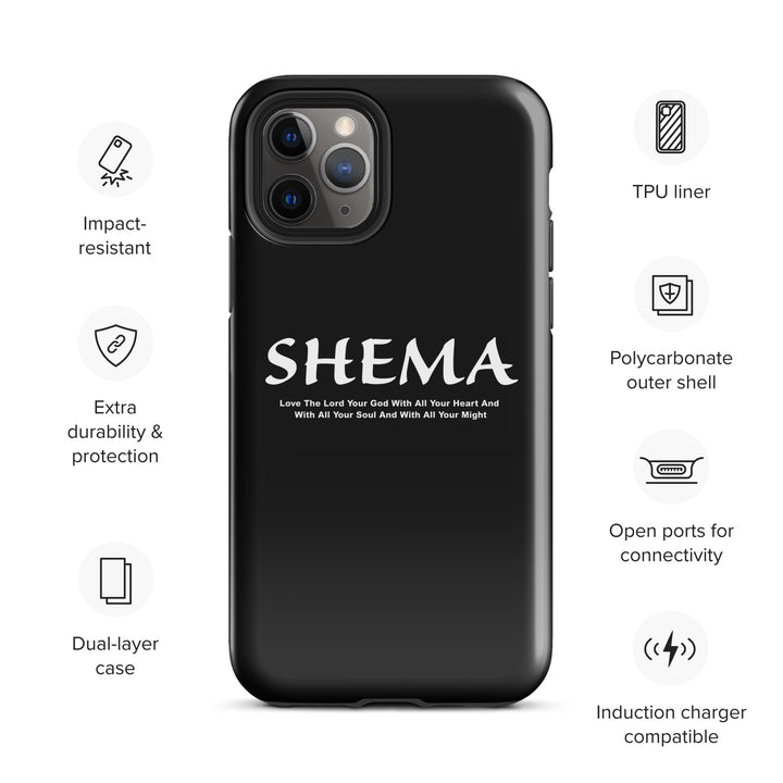 Christian Phone Case Shema Love The Lord Black  for iPhone® iPhone® Phone Cases   