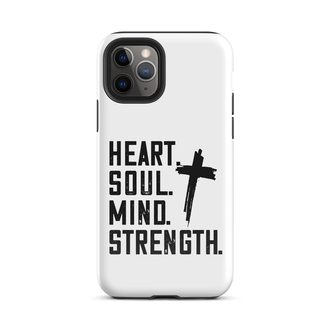 Christian Phone Case Heart Soul Mind Strength White for iPhone® iPhone® Phone Cases Glossy iPhone 11 Pro 