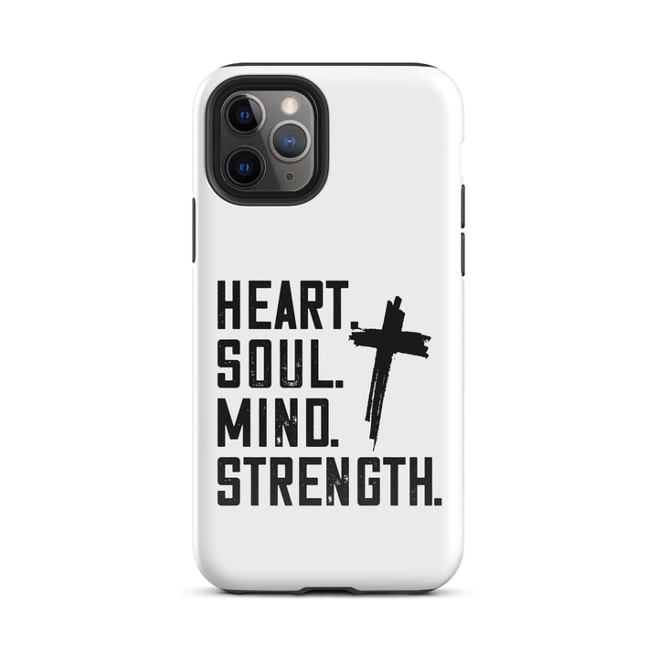 Christian Phone Case Heart Soul Mind Strength White for iPhone® iPhone® Phone Cases Glossy iPhone 11 Pro 