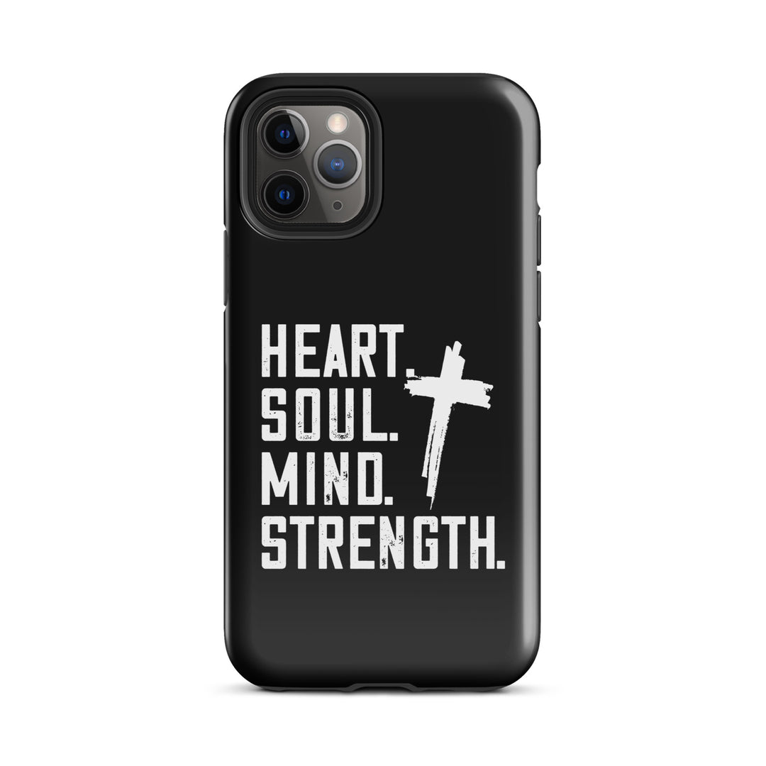 Christian Phone Case Heart Soul Mind Strength Black for iPhone® iPhone® Phone Cases Glossy iPhone 11 Pro 