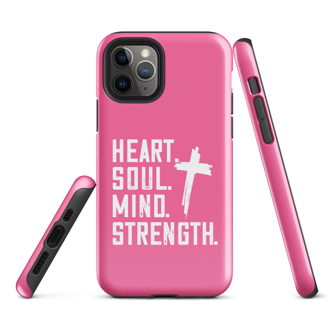 Christian Phone Case Heart Soul Mind Strength Pink for iPhone® iPhone® Phone Cases   