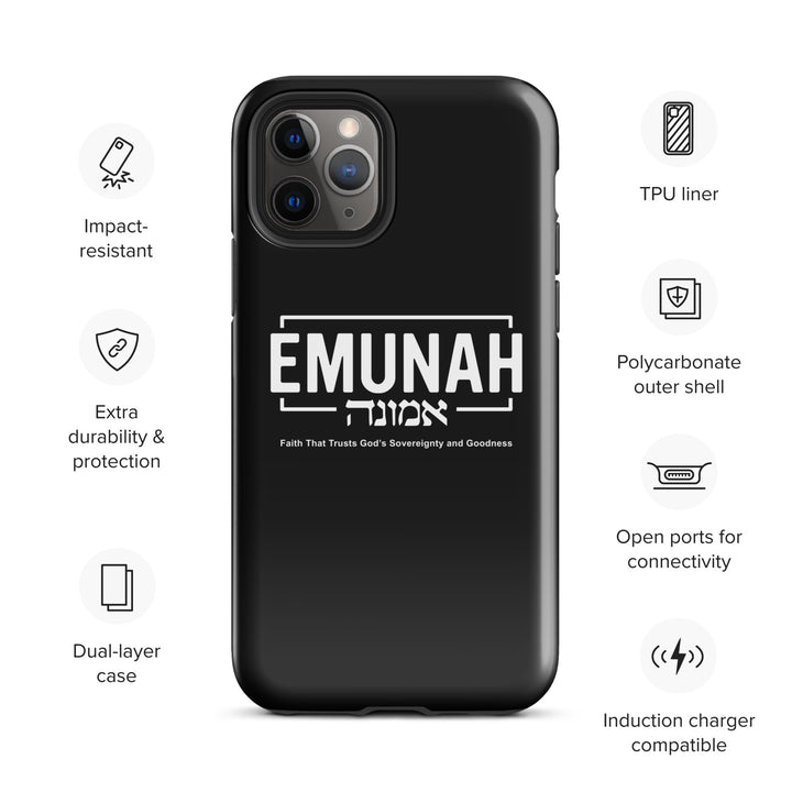 Christian Phone Case Emunah Faith That Trusts Black for iPhone® iPhone® Phone Cases   