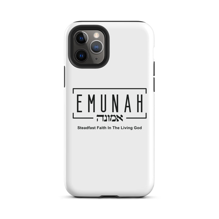 Christian Phone Case Emunah Steadfast Faith White for iPhone® iPhone® Phone Cases Glossy iPhone 11 Pro 