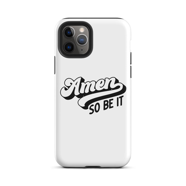 Christian Phone Case Amen So Be It White for iPhone® iPhone® Phone Cases Glossy iPhone 11 Pro 