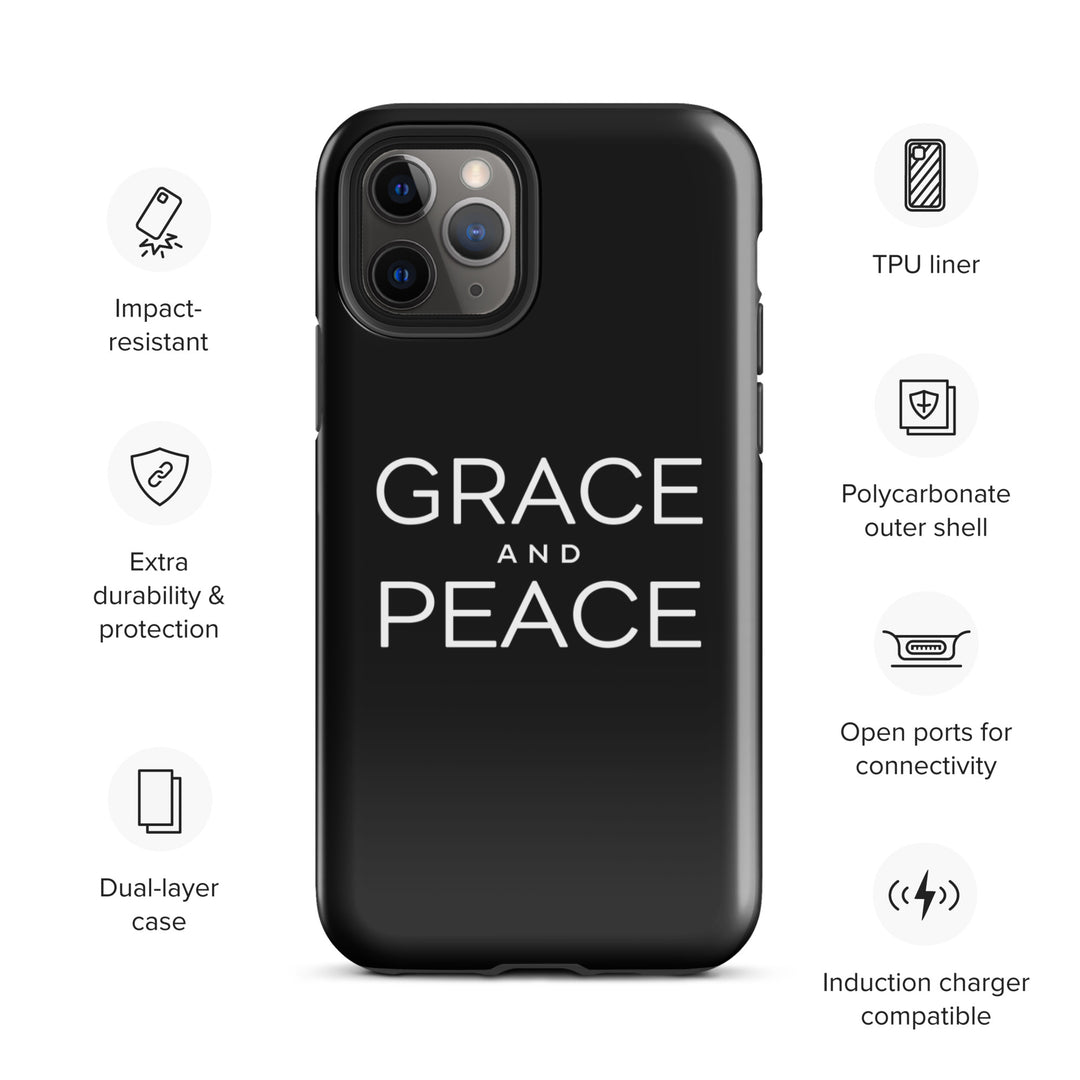 Christian Phone Case Grace and Peace Black for iPhone® iPhone® Phone Cases   