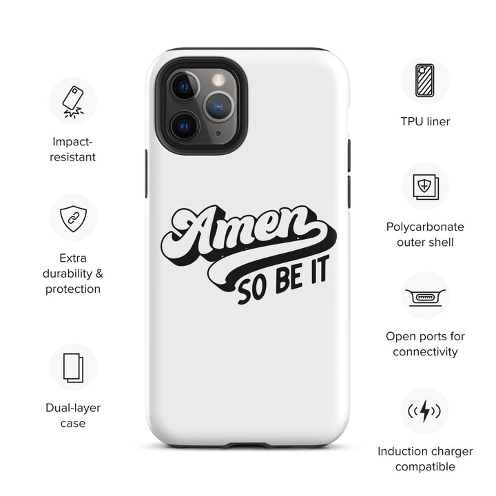 Christian Phone Case Amen So Be It White for iPhone® iPhone® Phone Cases   