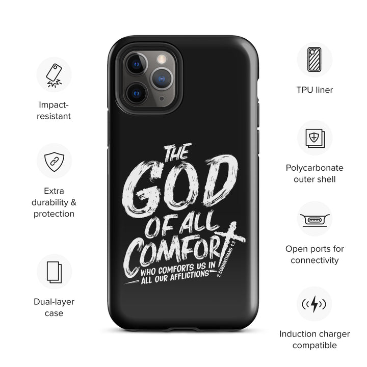 Christian Phone Case God of All Comfort Black for iPhone® iPhone® Phone Cases   