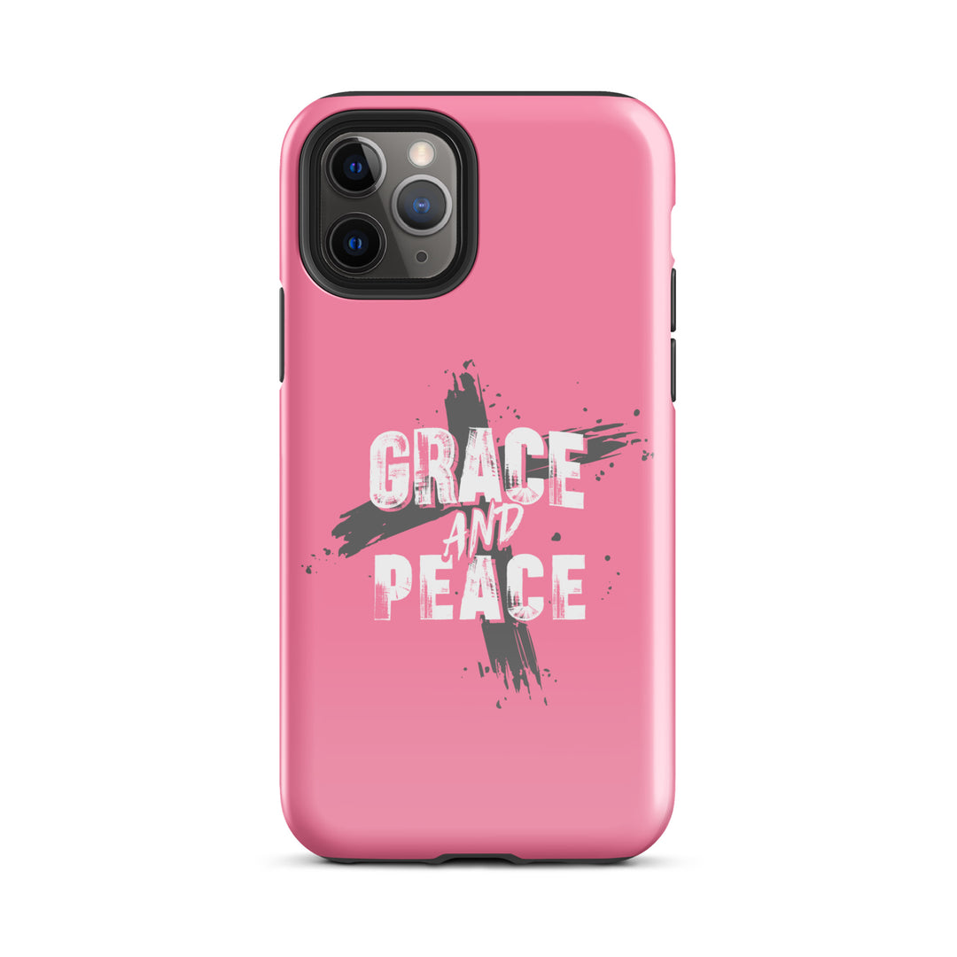 Christian Phone Case Grace and Peace Cross Pink for iPhone® iPhone® Phone Cases Glossy iPhone 11 Pro 