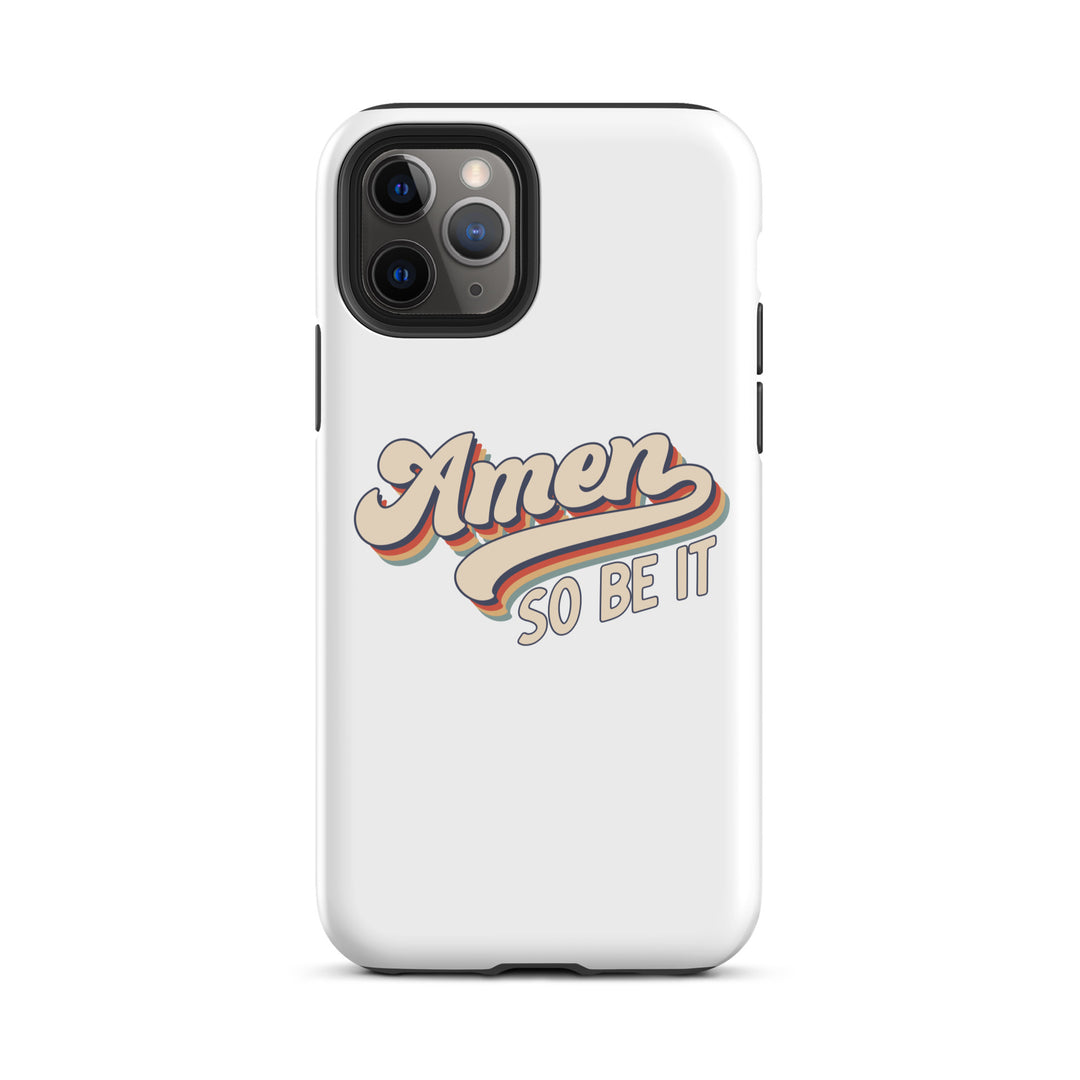 Christian Phone Case Amen So Be It White for iPhone® iPhone® Phone Cases Glossy iPhone 11 Pro 