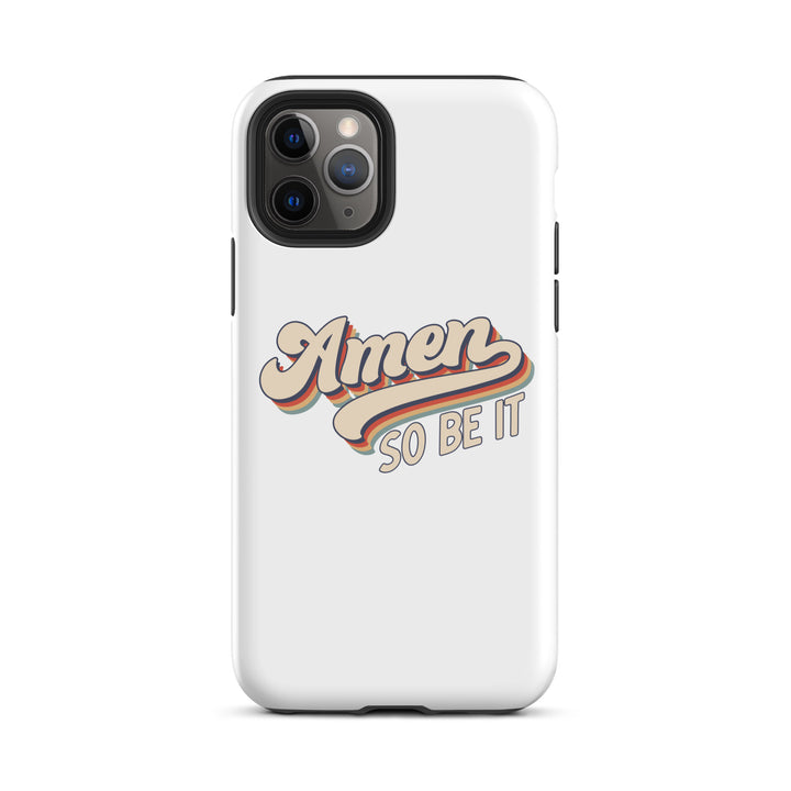 Christian Phone Case Amen So Be It White for iPhone® iPhone® Phone Cases Glossy iPhone 11 Pro 