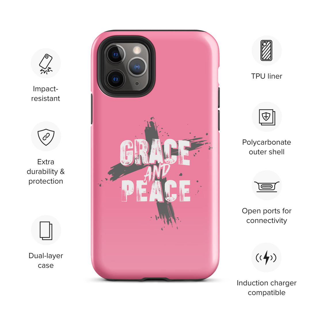 Christian Phone Case Grace and Peace Cross Pink for iPhone® iPhone® Phone Cases   