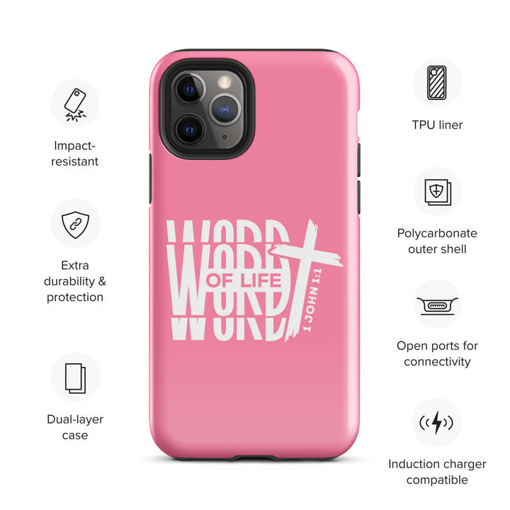 Christian Phone Case Word of Life Cross Pink for iPhone® iPhone® Phone Cases   