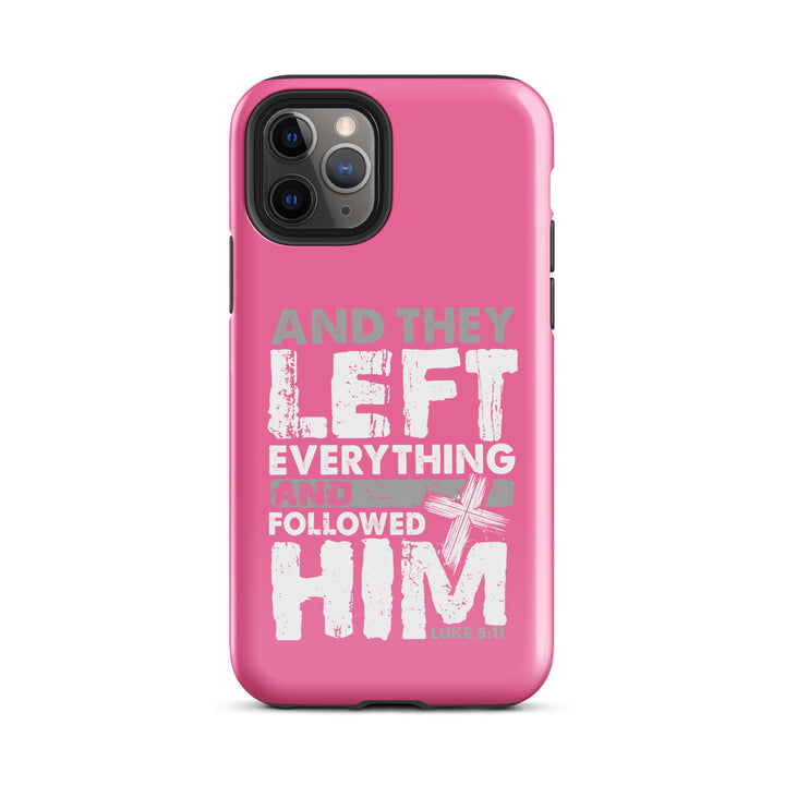 Christian Phone Case Left Everything Cross Pink for iPhone® iPhone® Phone Cases Glossy iPhone 11 Pro 