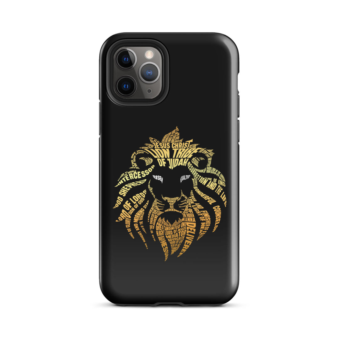 Christian Phone Case Lion Word Cloud Black for iPhone® iPhone® Phone Cases Glossy iPhone 11 Pro 