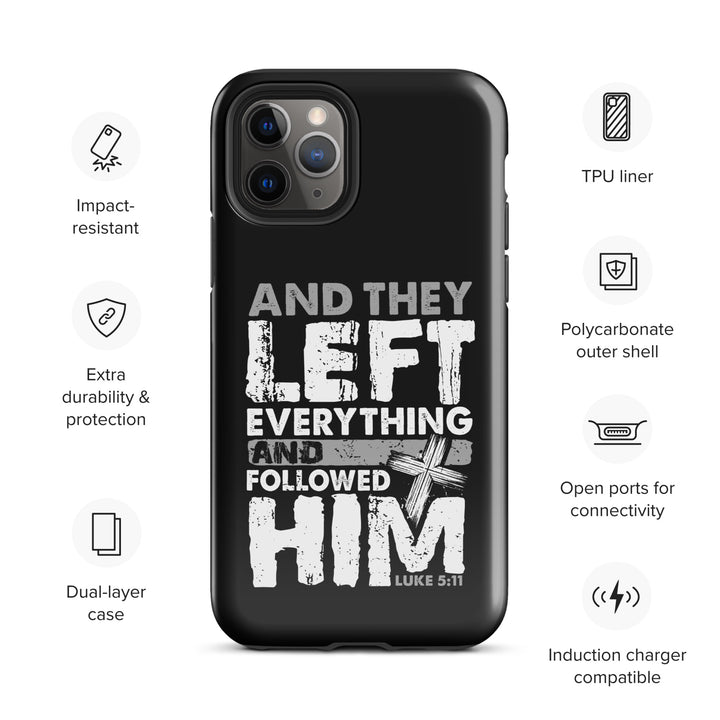 Christian Phone Case Left Everything Cross Black for iPhone® iPhone® Phone Cases   