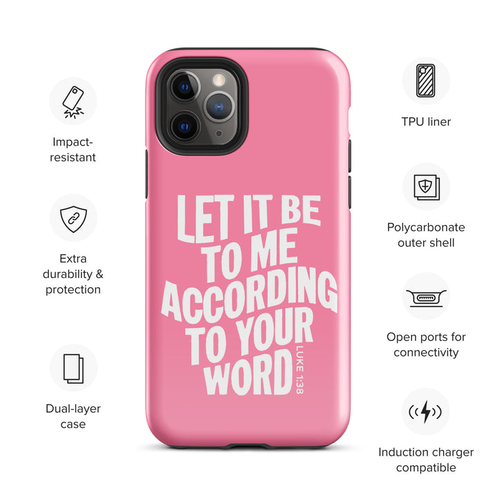 Christian Phone Case According To Your Word Pink  for iPhone® iPhone® Phone Cases   