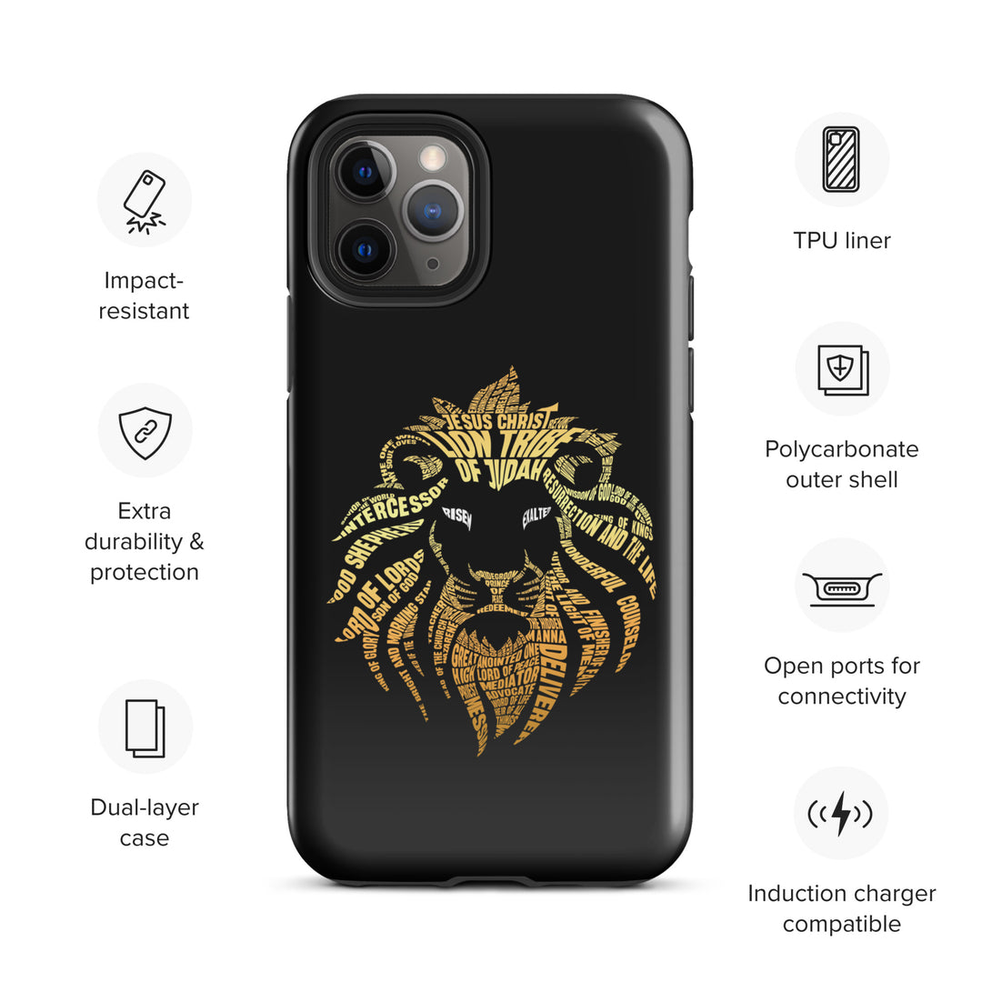 Christian Phone Case Lion Word Cloud Black for iPhone® iPhone® Phone Cases   