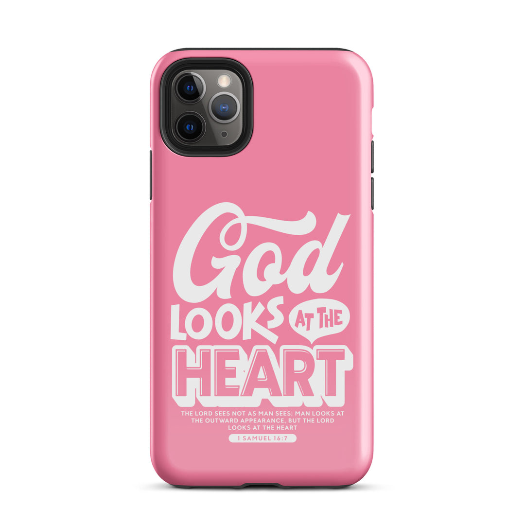 Christian Phone Case God Looks At Heart for iPhone® iPhone® Phone Cases Glossy iPhone 11 Pro Max 