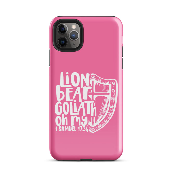 Christian Phone Case Lion Bear Goliath Oh My Pink for iPhone® iPhone® Phone Cases Glossy iPhone 11 Pro Max 