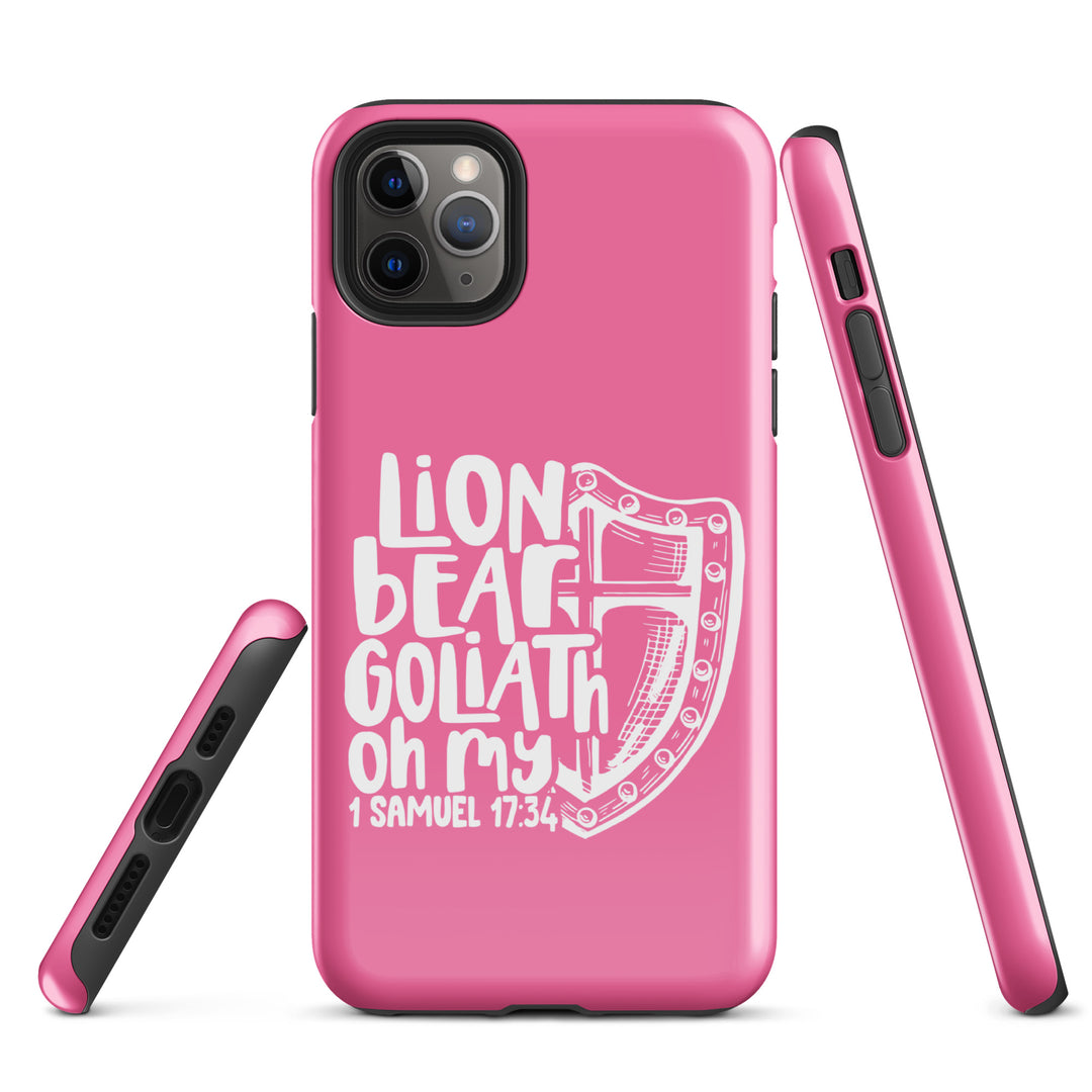 Christian Phone Case Lion Bear Goliath Oh My Pink for iPhone® iPhone® Phone Cases   