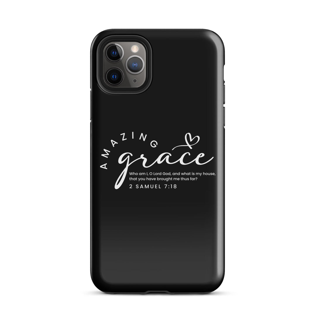 Christian Phone Case Amazing Grace Heart Black for iPhone® iPhone® Phone Cases Glossy iPhone 11 Pro Max 