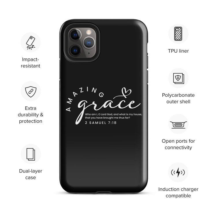 Christian Phone Case Amazing Grace Heart Black for iPhone® iPhone® Phone Cases   