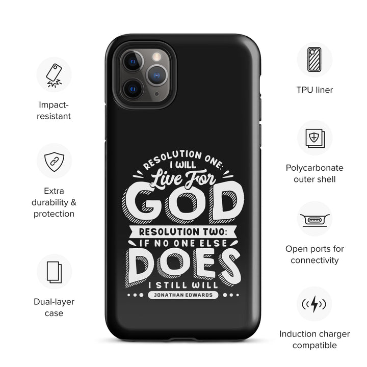 Christian Phone Case Live For God Black for iPhone® iPhone® Phone Cases   