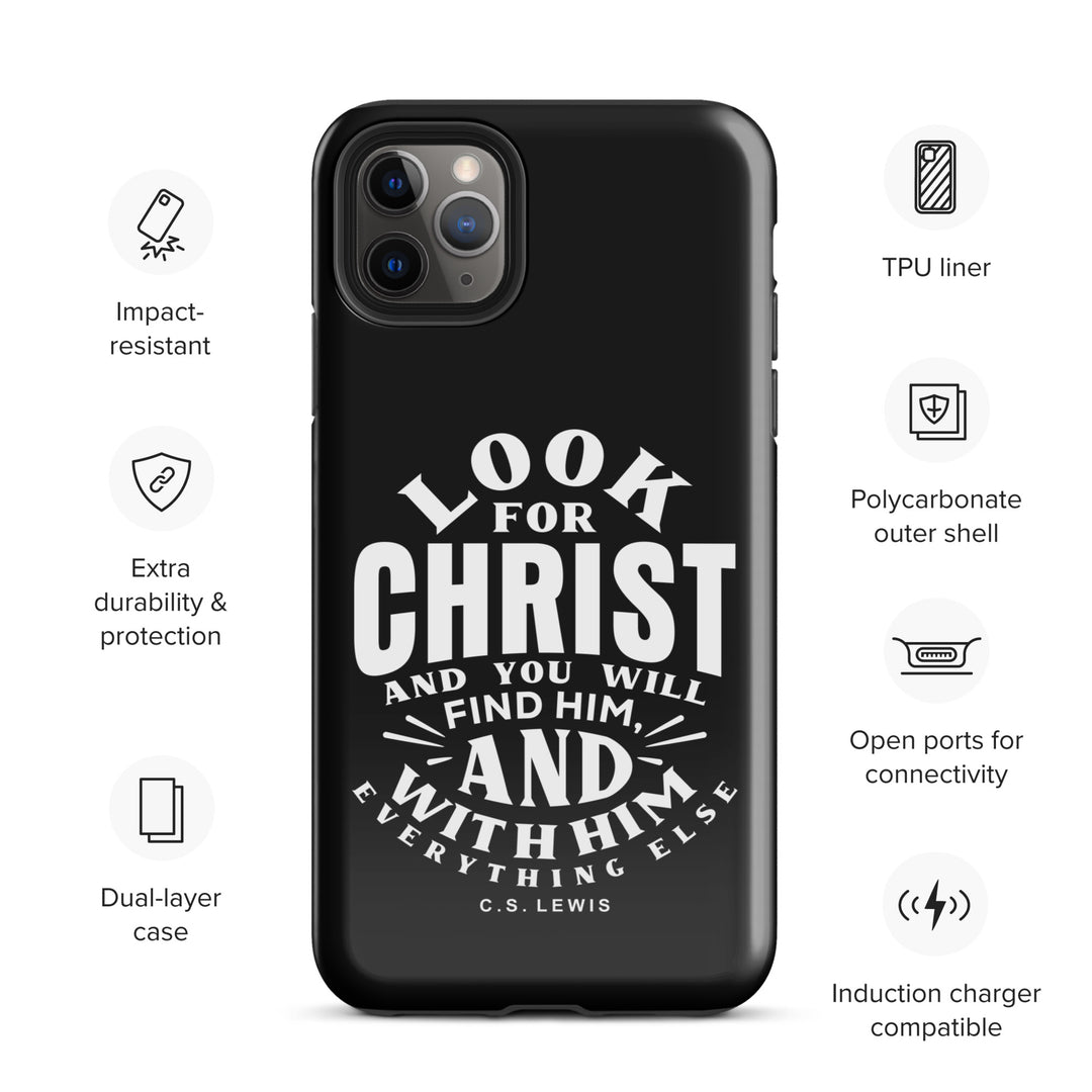 Christian Phone Case Look For Christ Black for iPhone® iPhone® Phone Cases   