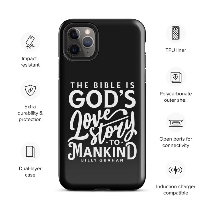 Christian Phone Case God's Love Story Black for iPhone® iPhone® Phone Cases   