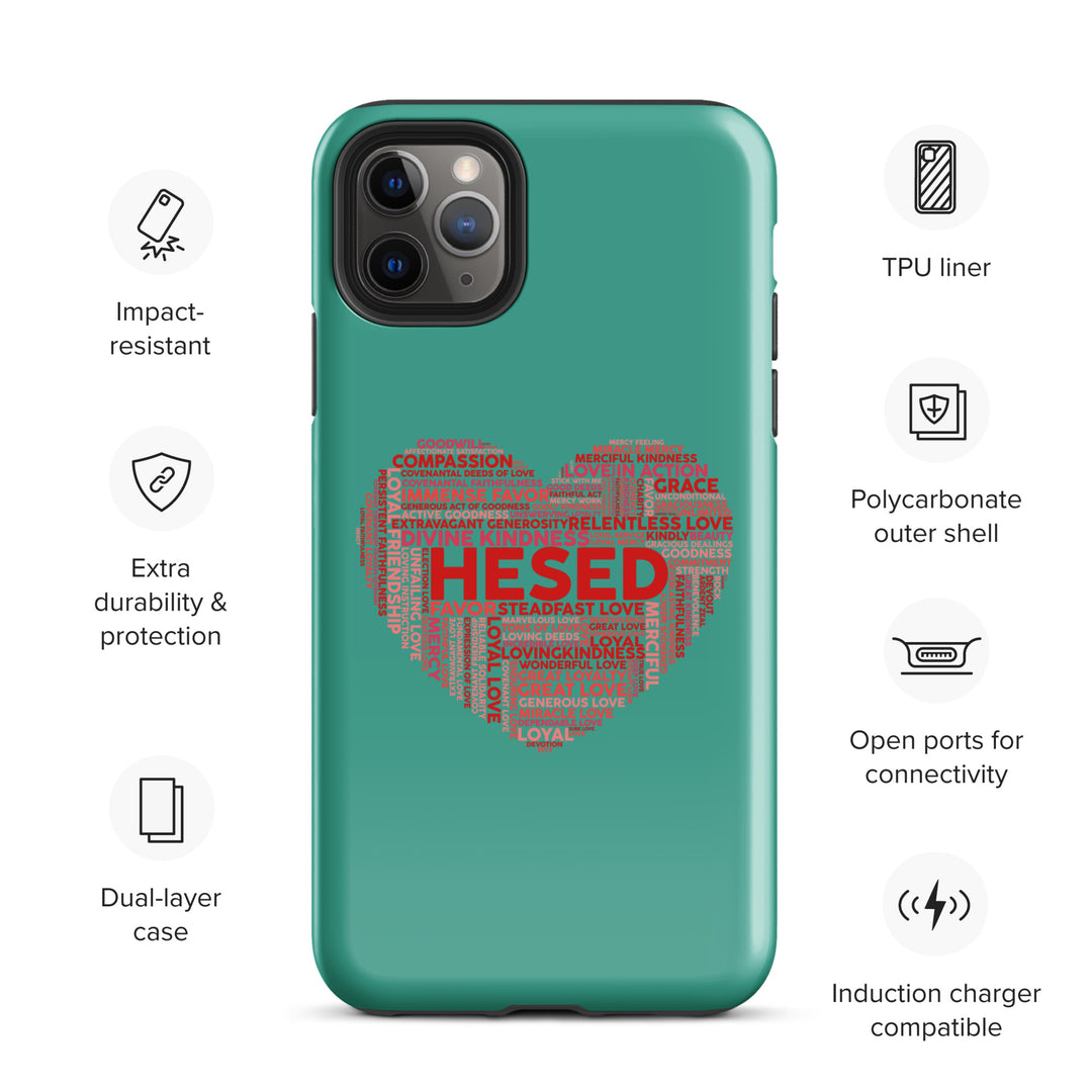 Christian Phone Case Hesed Heart Teal for iPhone® iPhone® Phone Cases   