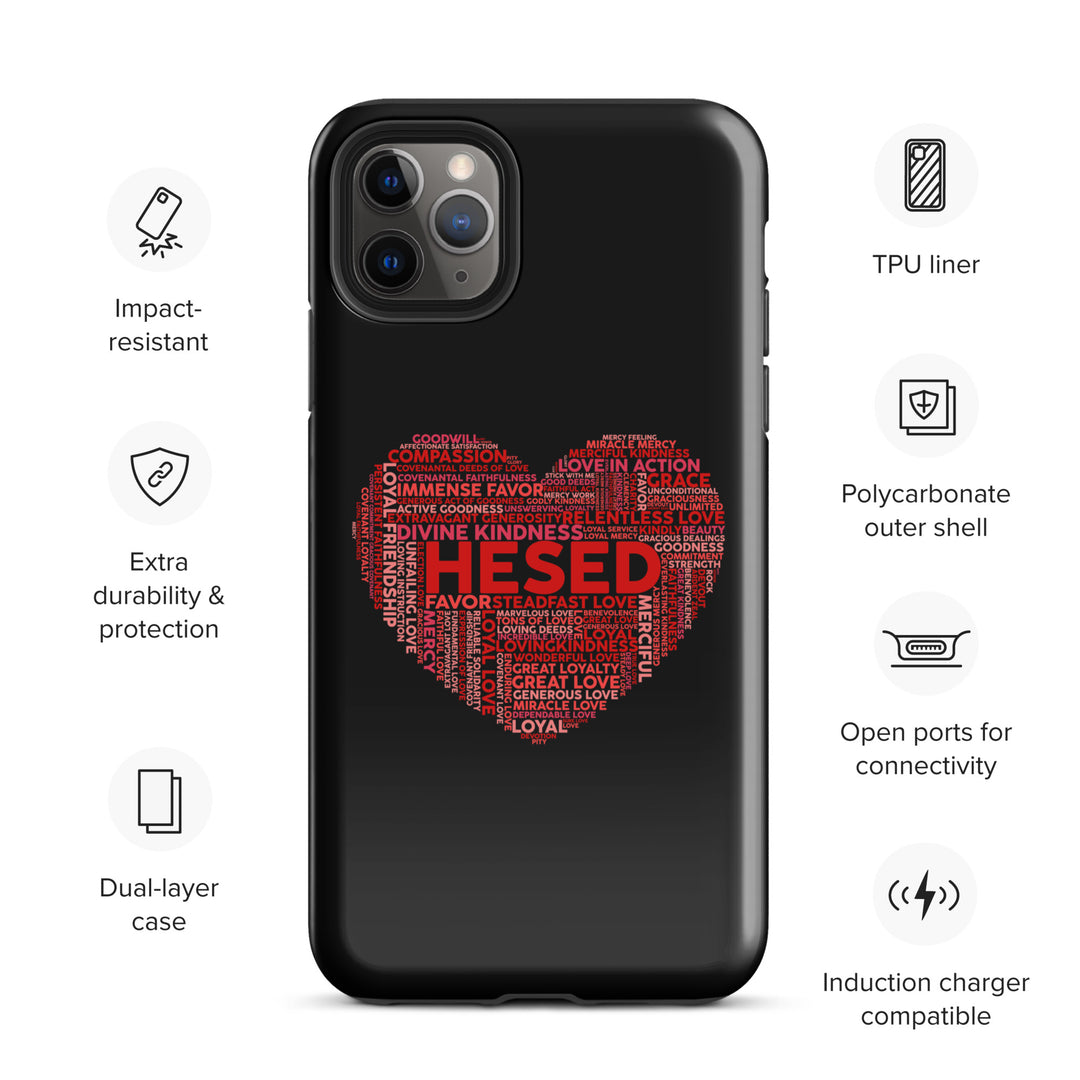 Christian Phone Case Hesed Heart Black for iPhone® iPhone® Phone Cases   