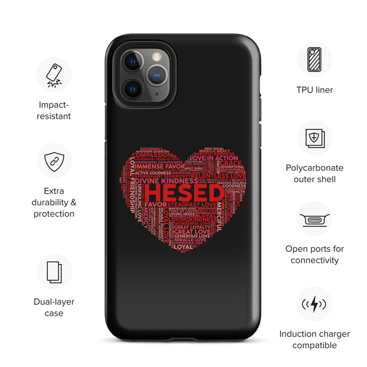 Christian Phone Case Hesed Heart Black for iPhone® iPhone® Phone Cases   