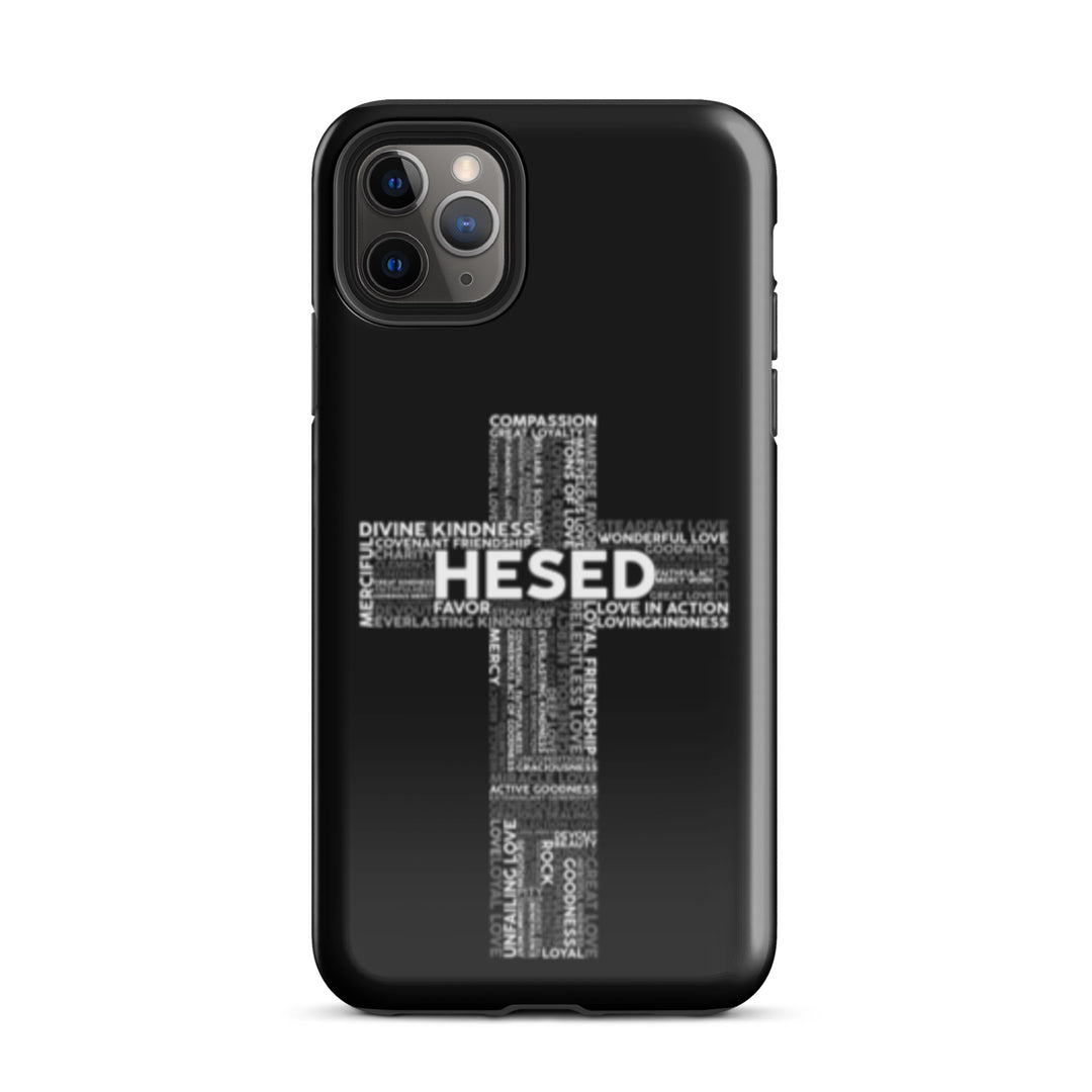 Christian Phone Case Hesed Cross Black for iPhone® iPhone® Phone Cases Glossy iPhone 11 Pro Max 