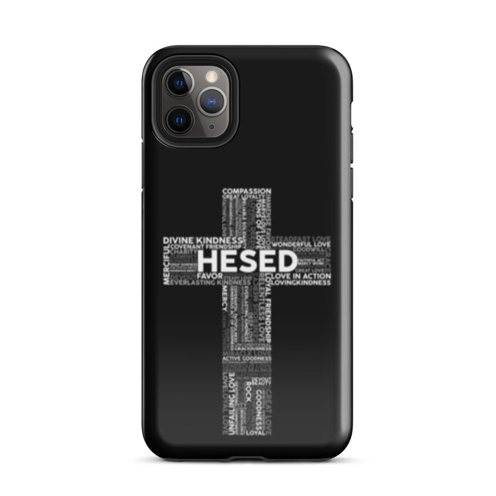 Christian Phone Case Hesed Cross Black for iPhone® iPhone® Phone Cases Glossy iPhone 11 Pro Max 