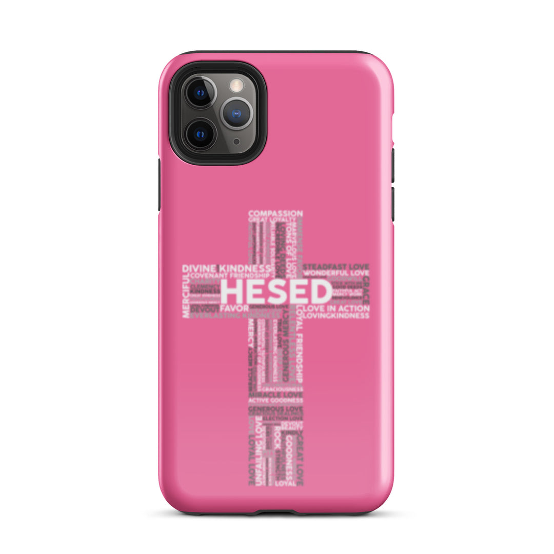 Christian Phone Case Hesed Cross Pink for iPhone® iPhone® Phone Cases Glossy iPhone 11 Pro Max 