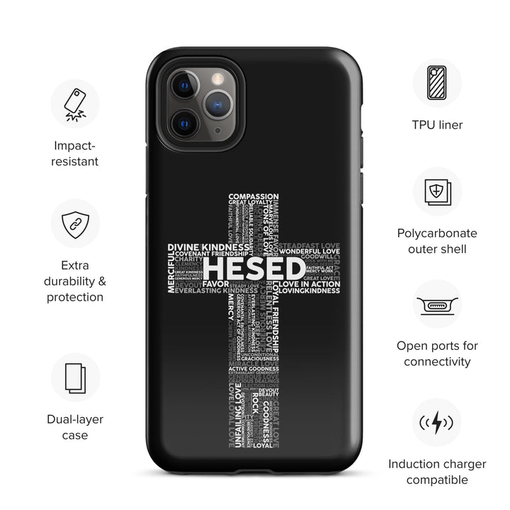 Christian Phone Case Hesed Cross Black for iPhone® iPhone® Phone Cases   