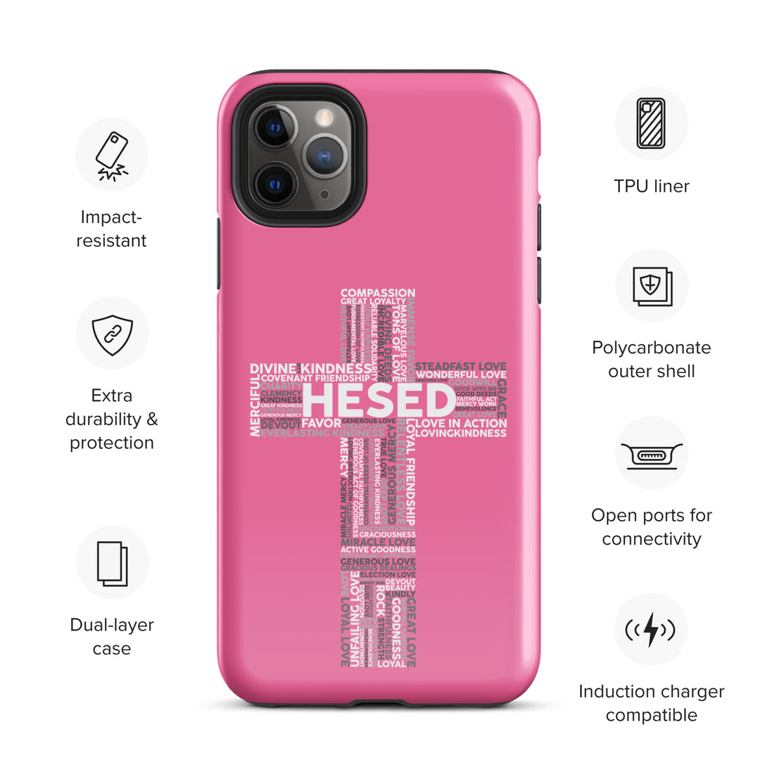 Christian Phone Case Hesed Cross Pink for iPhone® iPhone® Phone Cases   