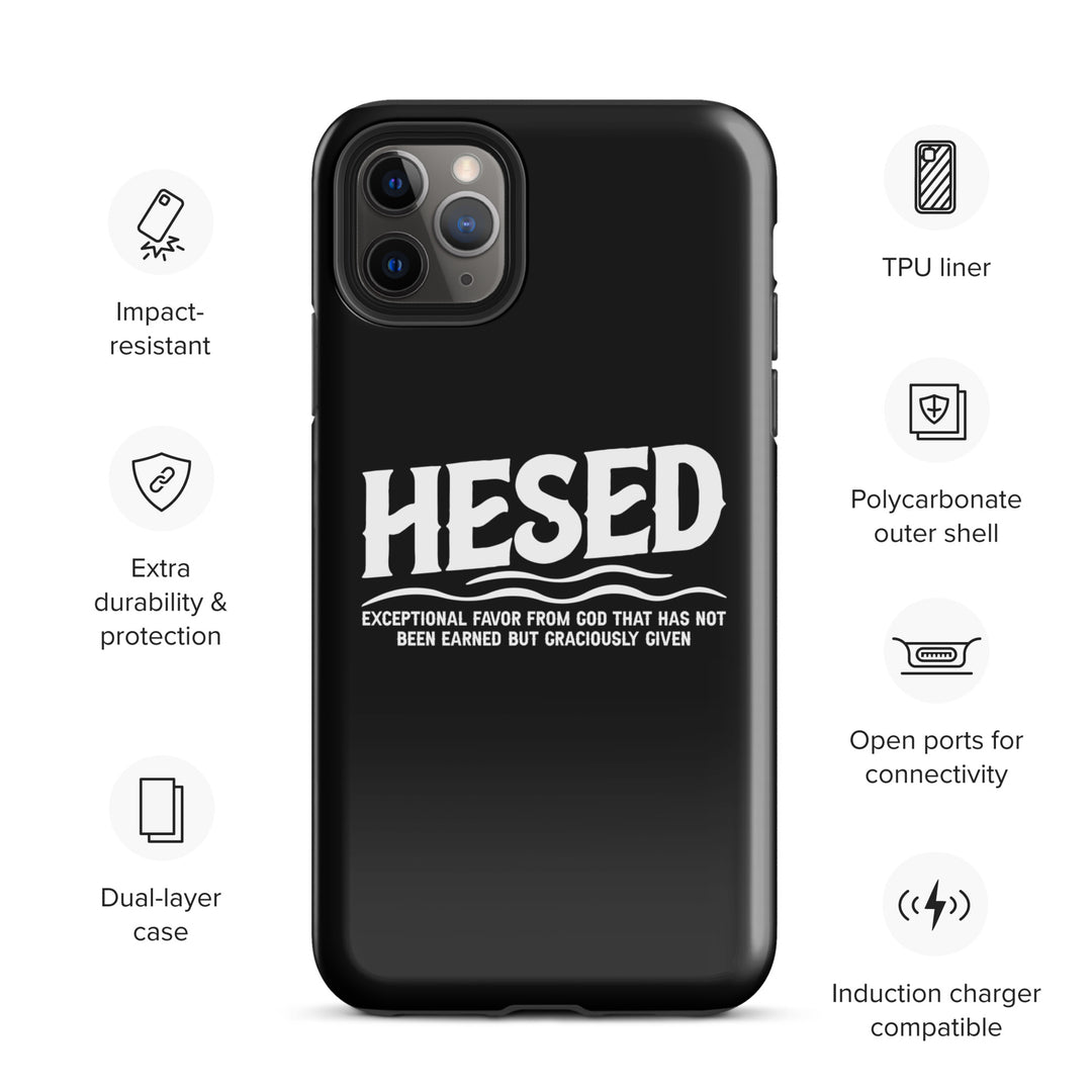 Christian Phone Case Hesed Exceptional Favor Black for iPhone® iPhone® Phone Cases   