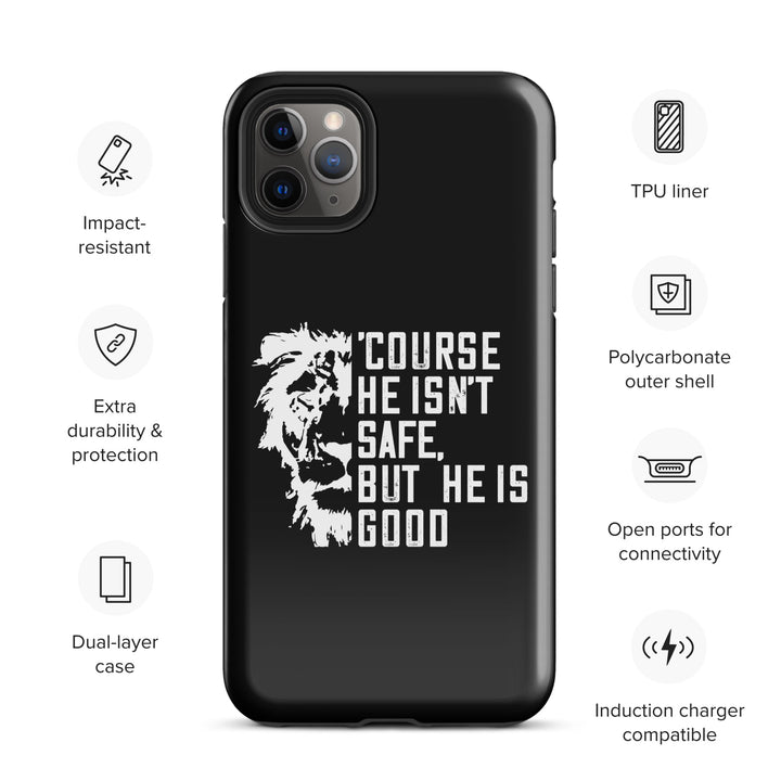 Christian Phone Case for iPhone® 'Course He Isn't Safe Black iPhone® Phone Cases   