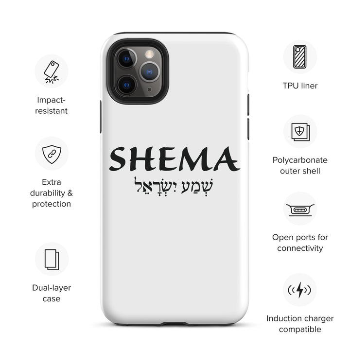 Christian Phone Case Shema Hebrew White for iPhone® iPhone® Phone Cases   