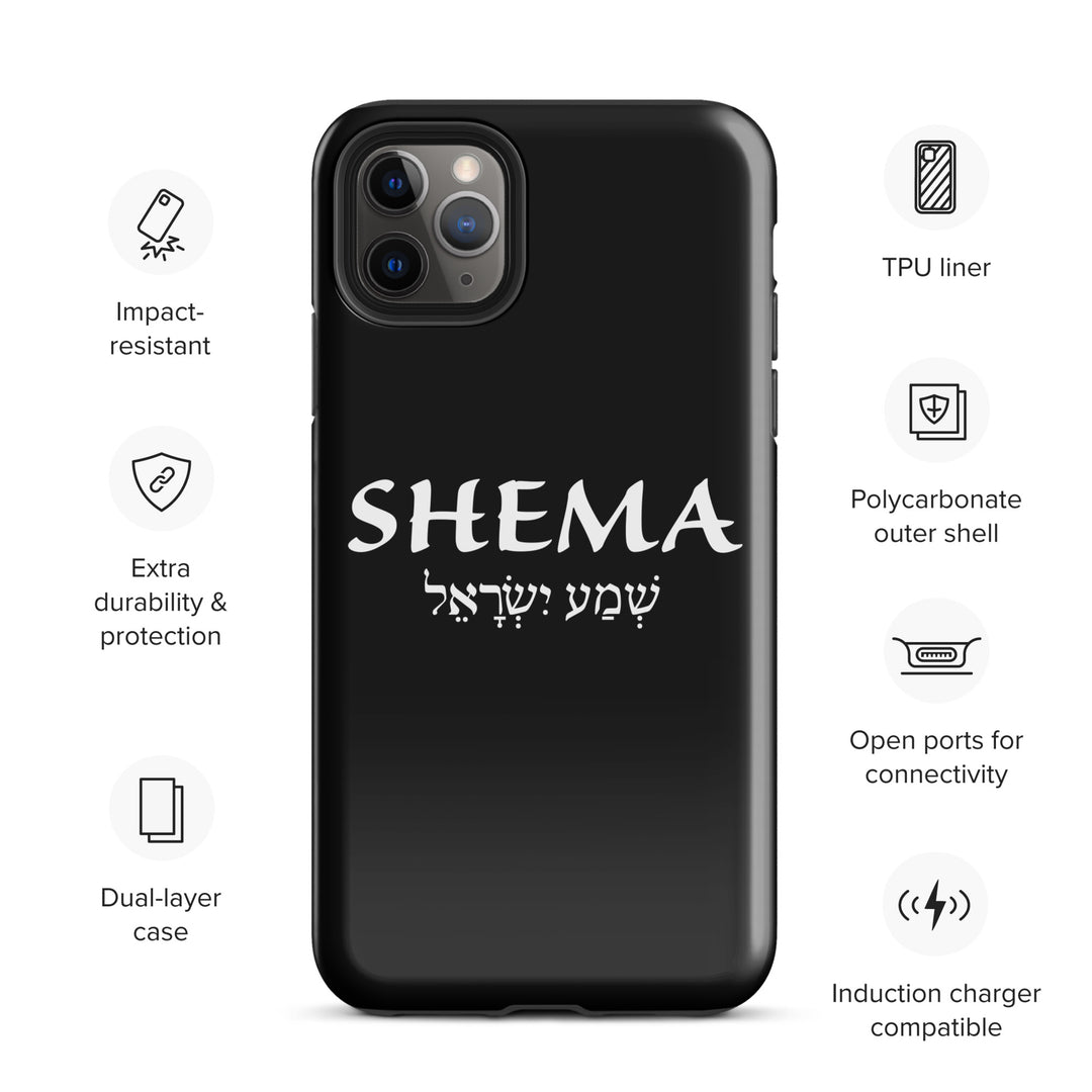 Christian Phone Case Shema Hebrew Black for iPhone® iPhone® Phone Cases   