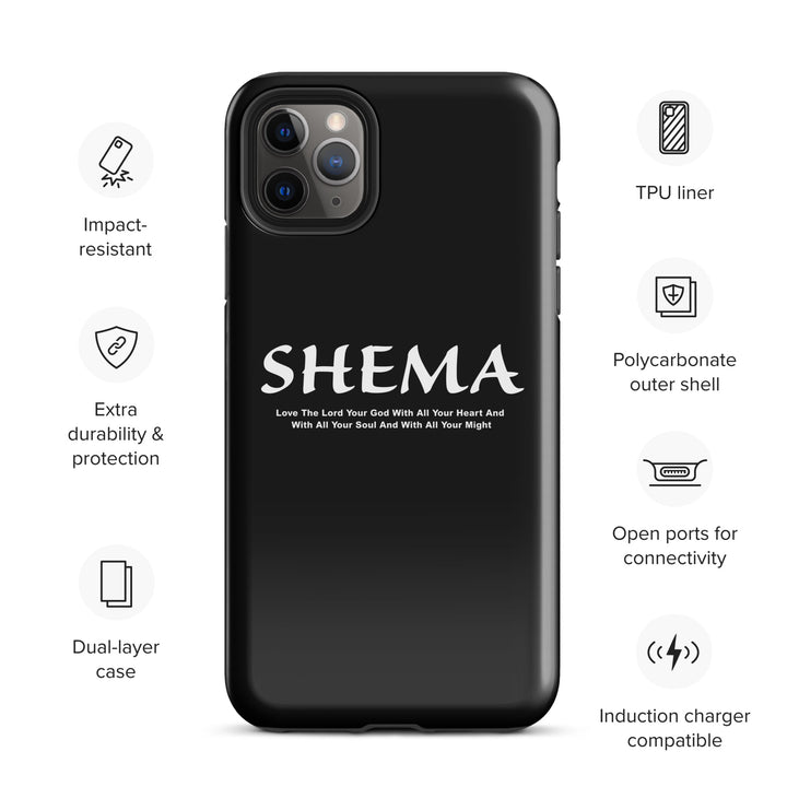 Christian Phone Case Shema Love The Lord Black  for iPhone® iPhone® Phone Cases   