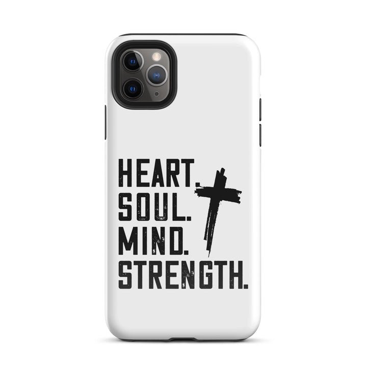 Christian Phone Case Heart Soul Mind Strength White for iPhone® iPhone® Phone Cases Glossy iPhone 11 Pro Max 