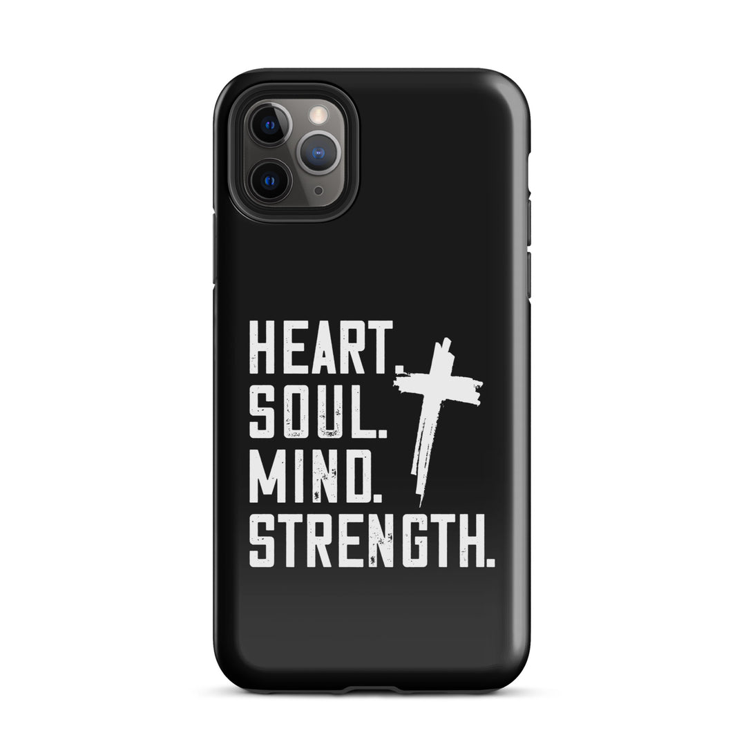 Christian Phone Case Heart Soul Mind Strength Black for iPhone® iPhone® Phone Cases Glossy iPhone 11 Pro Max 