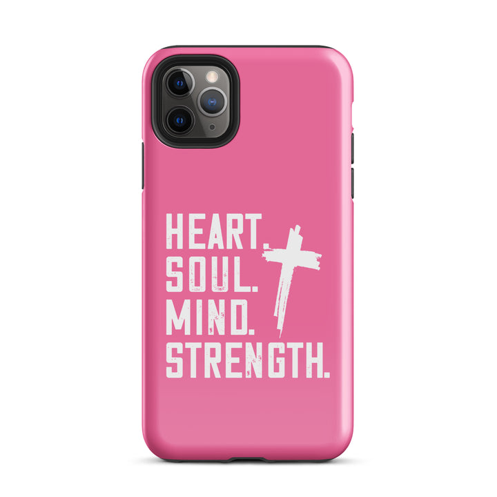 Christian Phone Case Heart Soul Mind Strength Pink for iPhone® iPhone® Phone Cases Glossy iPhone 11 Pro Max 