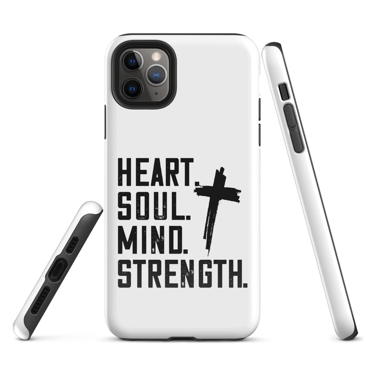 Christian Phone Case Heart Soul Mind Strength White for iPhone® iPhone® Phone Cases   