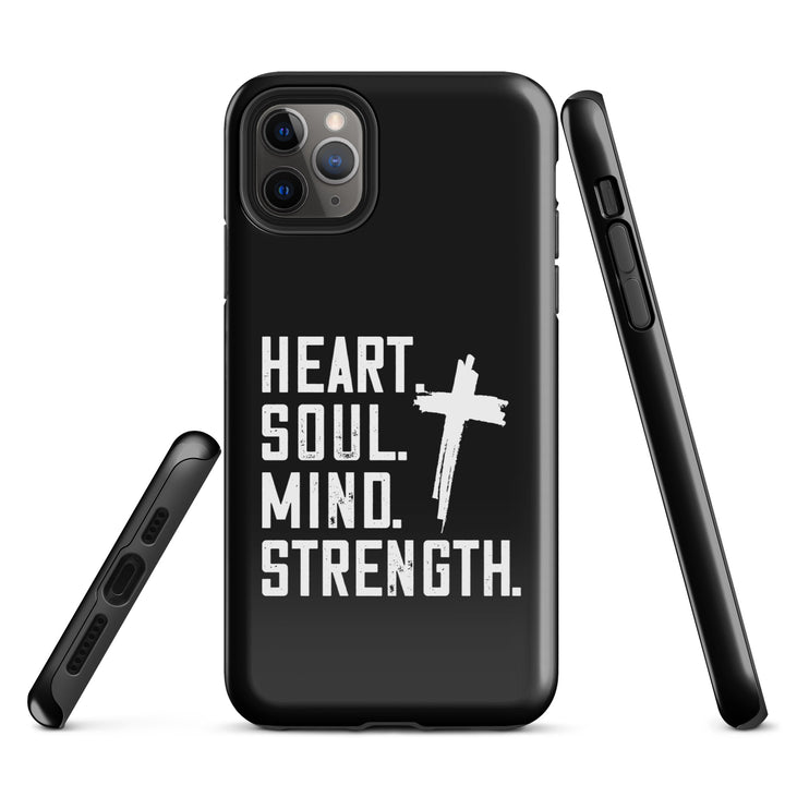 Christian Phone Case Heart Soul Mind Strength Black for iPhone® iPhone® Phone Cases   