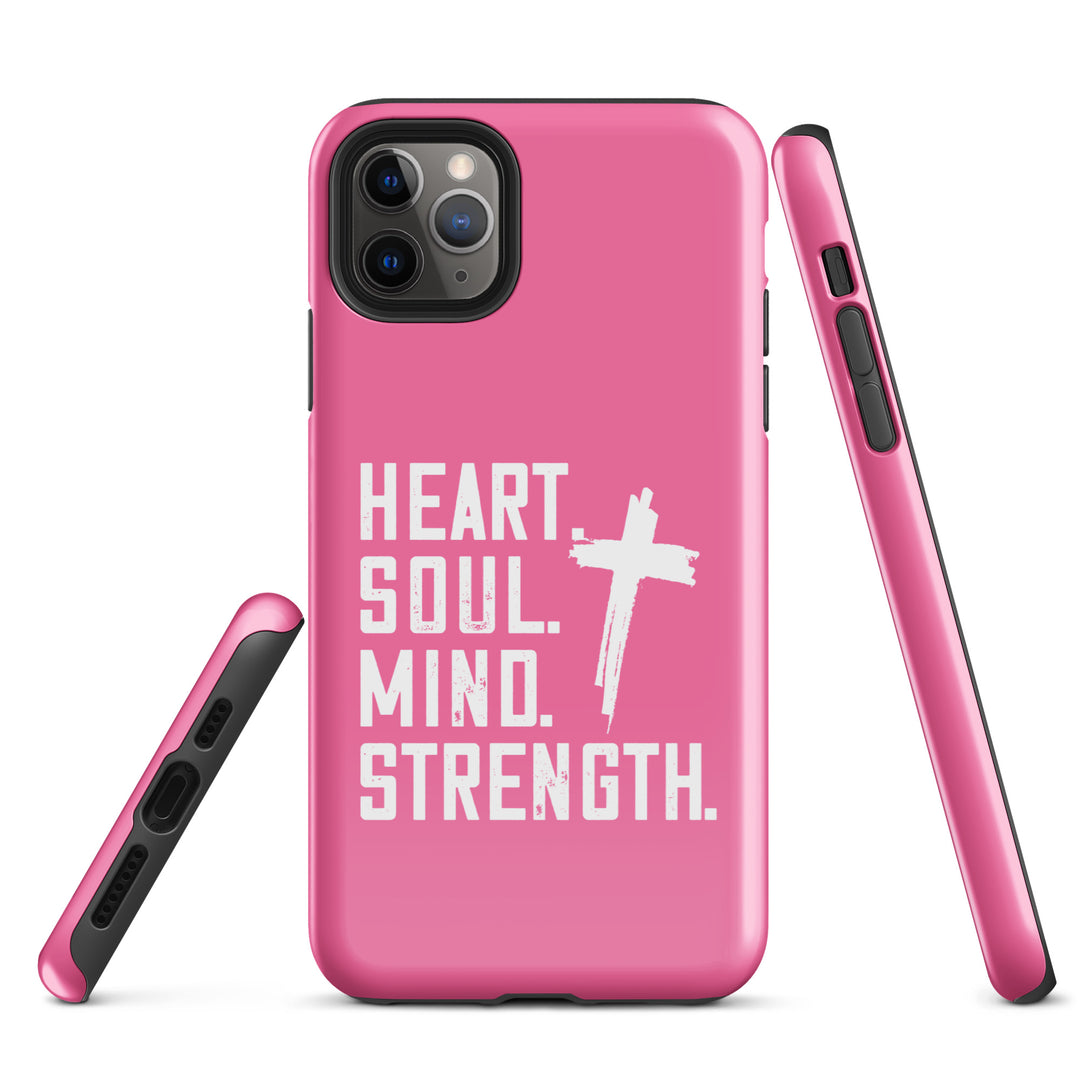 Christian Phone Case Heart Soul Mind Strength Pink for iPhone® iPhone® Phone Cases   